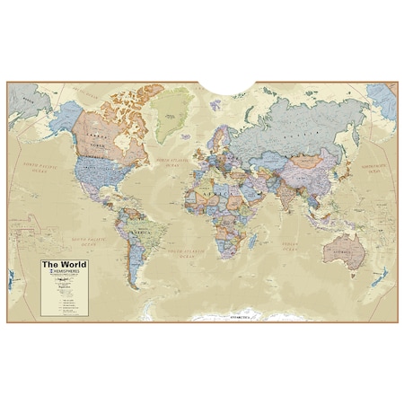 Hemispheres Hemispheres Boardroom Series World Laminated Wall Map, 38in x 61in HM03